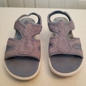Easy Spirit Sandals Blue Womens Size 8.5 Faux Suede Open Toe